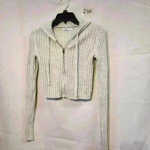 Arizona jean co womens cropped zip up sweater size XS color cream